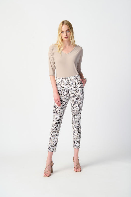 241189 Pantaloni pull-on in millennium con stampa astratta